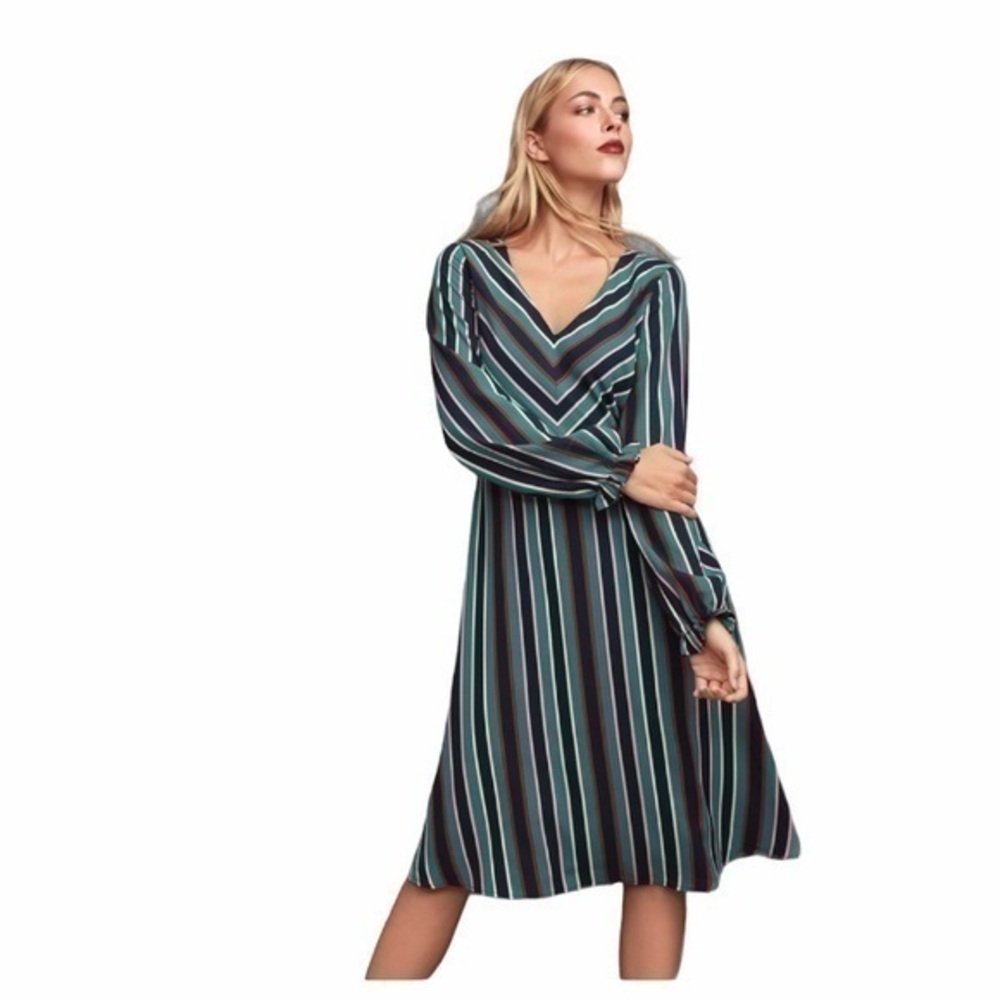 Lulus Eileen Multi Striped Long Sleeve Dress